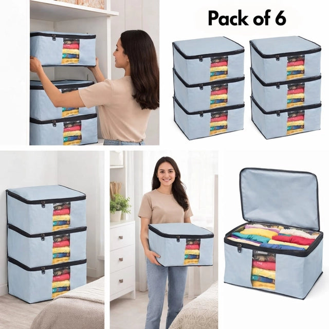 Cloth Storage Bags & Wardrobe Organizer with Zip