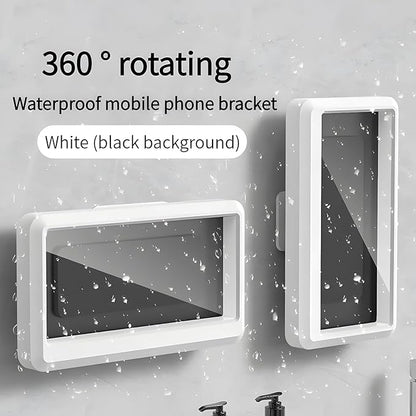 Waterproof Shower Phone Holder (360° Rotating) – Touch-Enabled Bathroom Mobile Holder