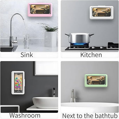 Waterproof Shower Phone Holder (360° Rotating) – Touch-Enabled Bathroom Mobile Holder