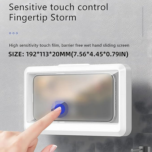 Waterproof Shower Phone Holder (360° Rotating) – Touch-Enabled Bathroom Mobile Holder