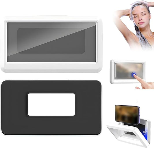 Waterproof Shower Phone Holder (360° Rotating) – Touch-Enabled Bathroom Mobile Holder