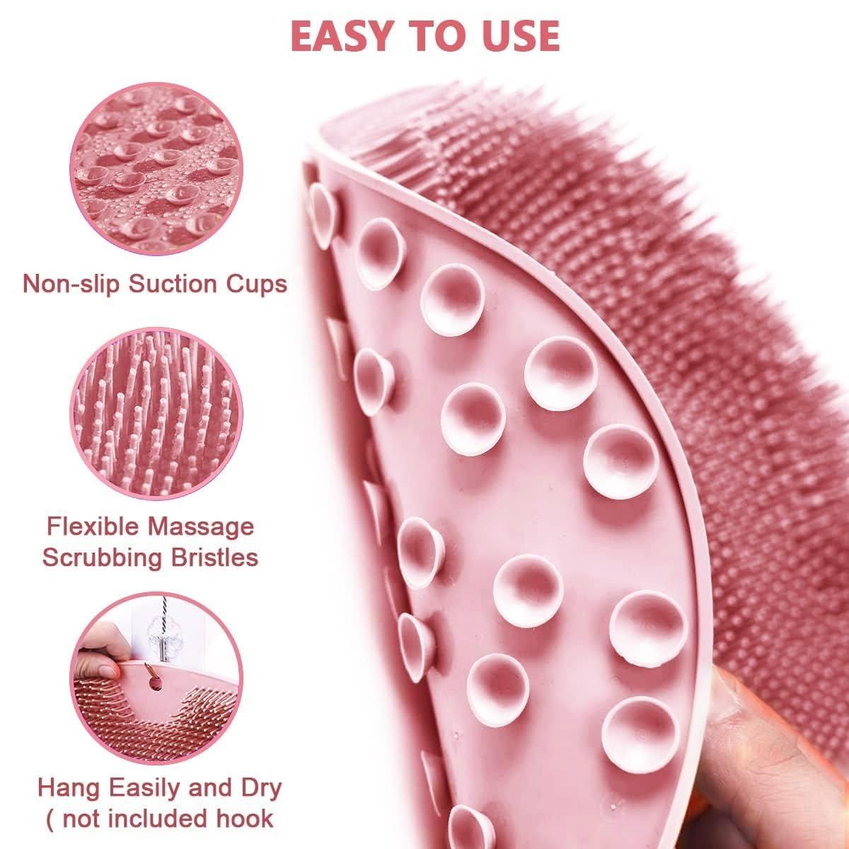 Silicone Foot & Back Scrubber — Suction Wall & Floor Mat