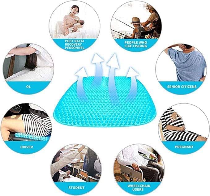 Honeycomb Gel Seat Cushion — Back & Tailbone Pain Relief