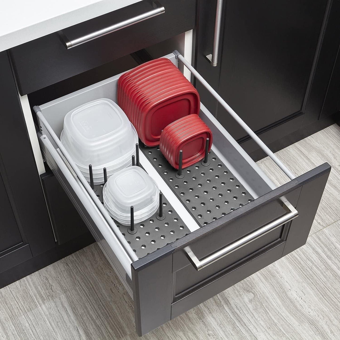 Adjustable Drain Shelf Dish Drying Rack & Kitchen Drawer Organizer