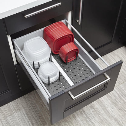 Adjustable Drain Shelf Dish Drying Rack & Kitchen Drawer Organizer