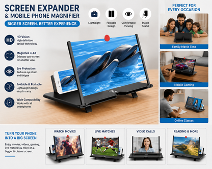 Screen Expander & Mobile Phone Magnifier – Foldable HD Screen Amplifier