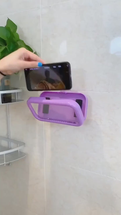 Waterproof Shower Phone Holder (360° Rotating) – Touch-Enabled Bathroom Mobile Holder