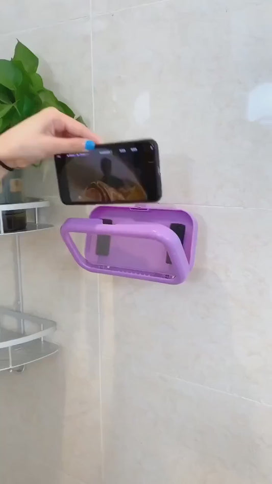 Waterproof Shower Phone Holder (360° Rotating) – Touch-Enabled Bathroom Mobile Holder